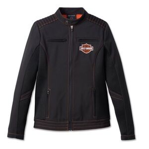 HARLEY DAVIDSON JACKET WOMEN’S FOREVER HARLEY MESH ZIP FRONT ZIPPERED SLEEVES
